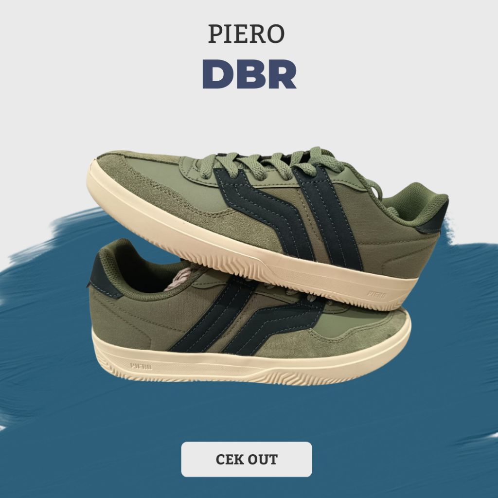 PIERO DBR OLIVE FOREST OFF WHITE - SEPATU SNEAKER PRIA ORIGINAL