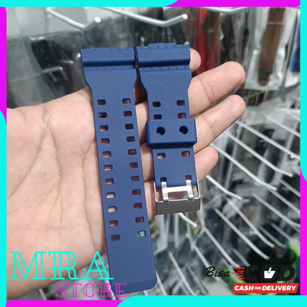 TALI JAM TANGAN CASIO G-SHOCK Ga-100 Ga-110 Ga-120 GAC-100 GD-100 GDF-100 GA-700 Free Pen Biru Navy