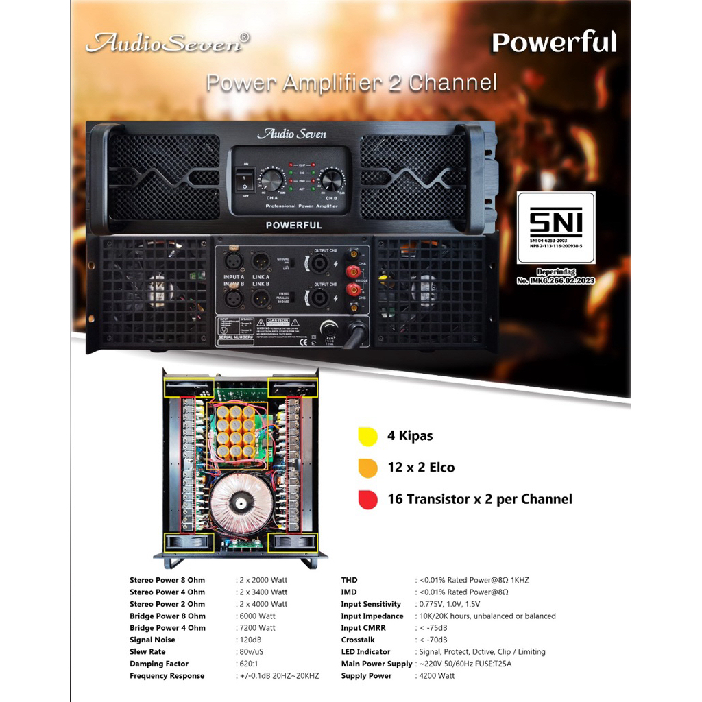 Power Audio Seven PowerFull 2000watt class GB Power Full