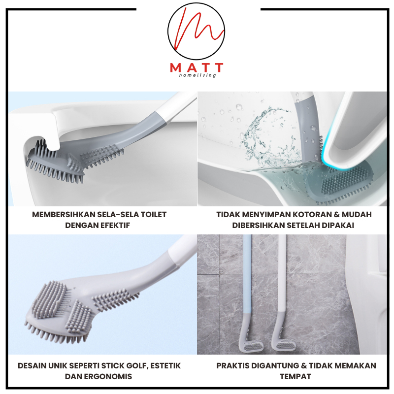 Sikat Toilet Lengkung Sudut Brush Golf Gagang Panjang — 9