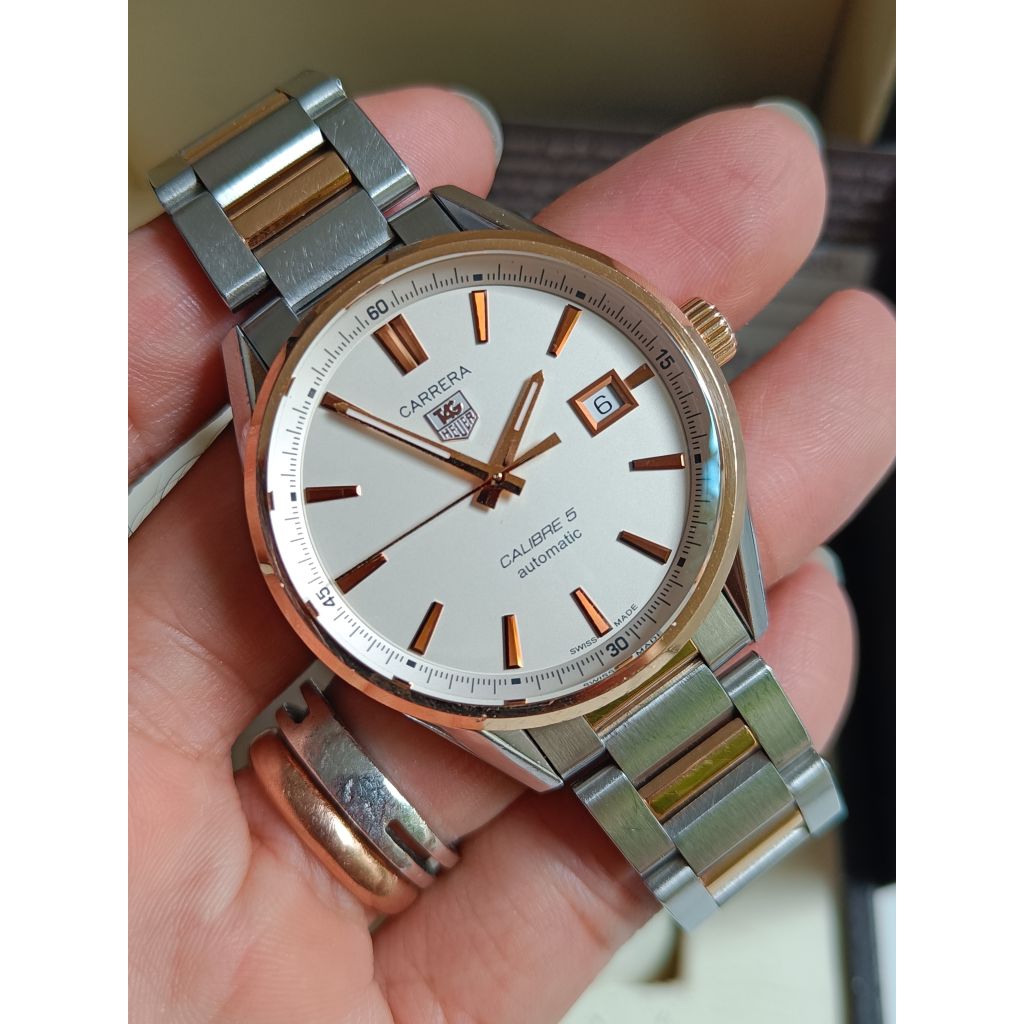 Tag heuer Carrera calibre 5 WAR215D original fullset rantai panjang bekas sangat bagus siap pakai me