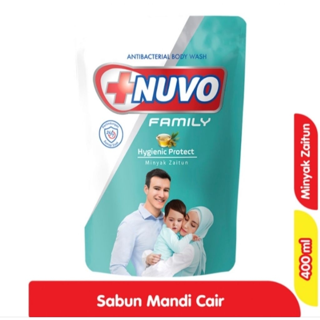 nuvo family sabun mandi cair anti bakteri minyak zaitun 400ml