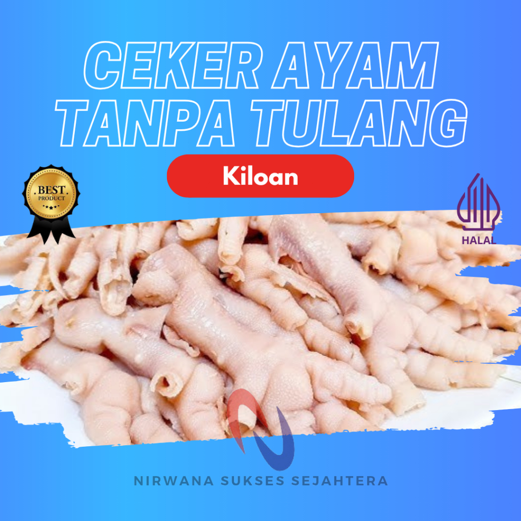 

KAKI, CEKER AYAM BROILER TANPA TULANG / BROILER BONELESS CHICKEN FEET (KILOAN)
