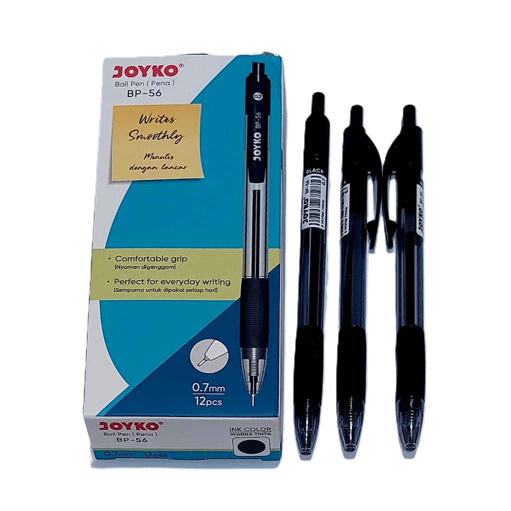 

Bolpen Joyko BP-56 0.7mm isi 12pcs hitam black