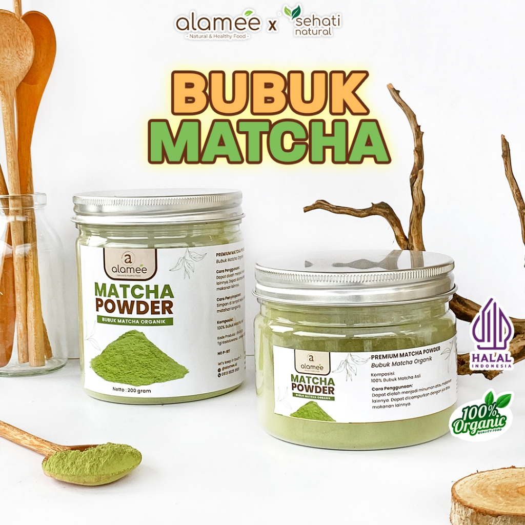 

ALAMEE Matcha Powder Minuman Teh Matcha Pure PREMIUM Macha Tea Powder Tanpa Campuran Gula 200gr