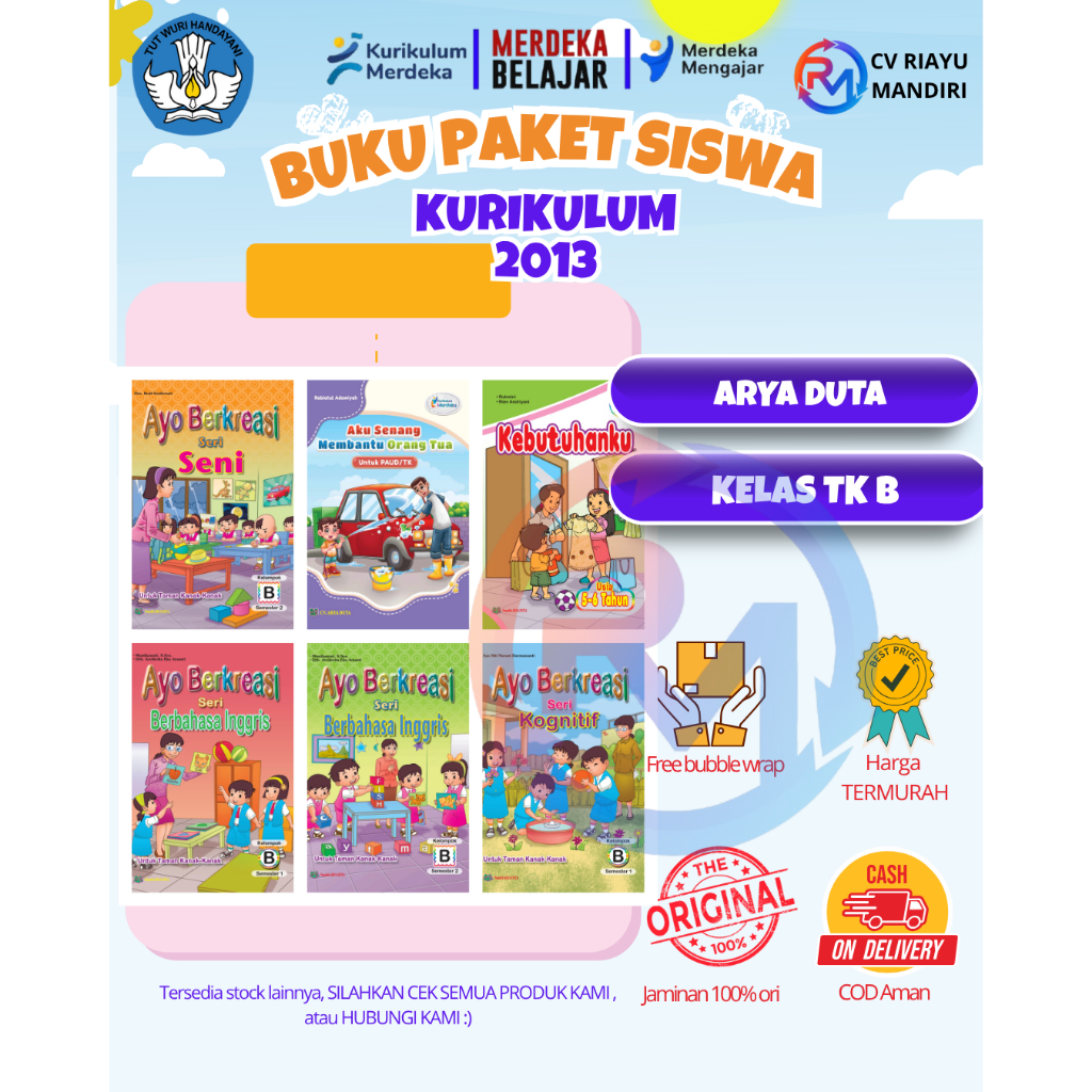 Buku Paket K13 Tematik TK B Arya Duta