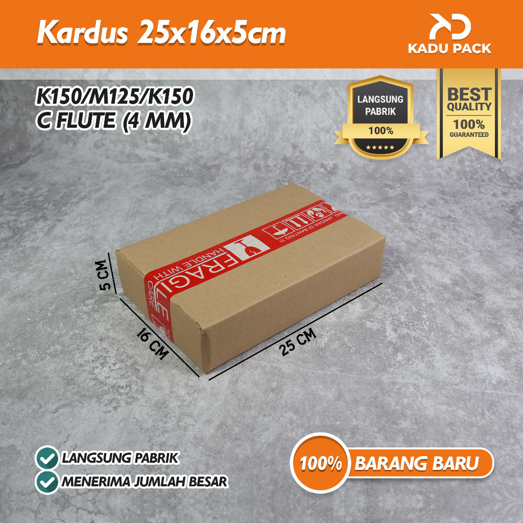 

(Isi 10 Pcs) Kardus Karton Box Packing Polos | 25x16x5 cm | Polos