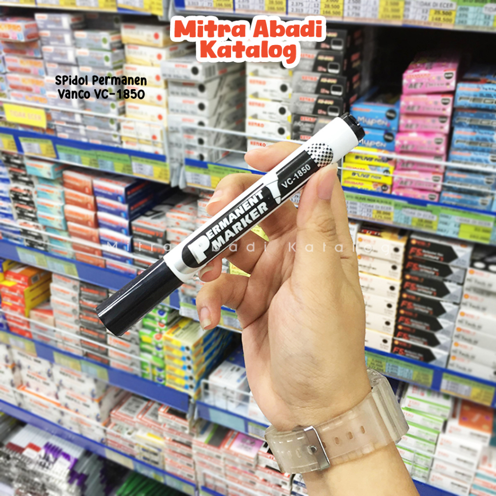 

SPIDOL PERMANEN VANCO VC-1850 / MURAH VC1850 TINTA HITAM TAHAN AIR PERMANENT MARKER TAHAN LAMA