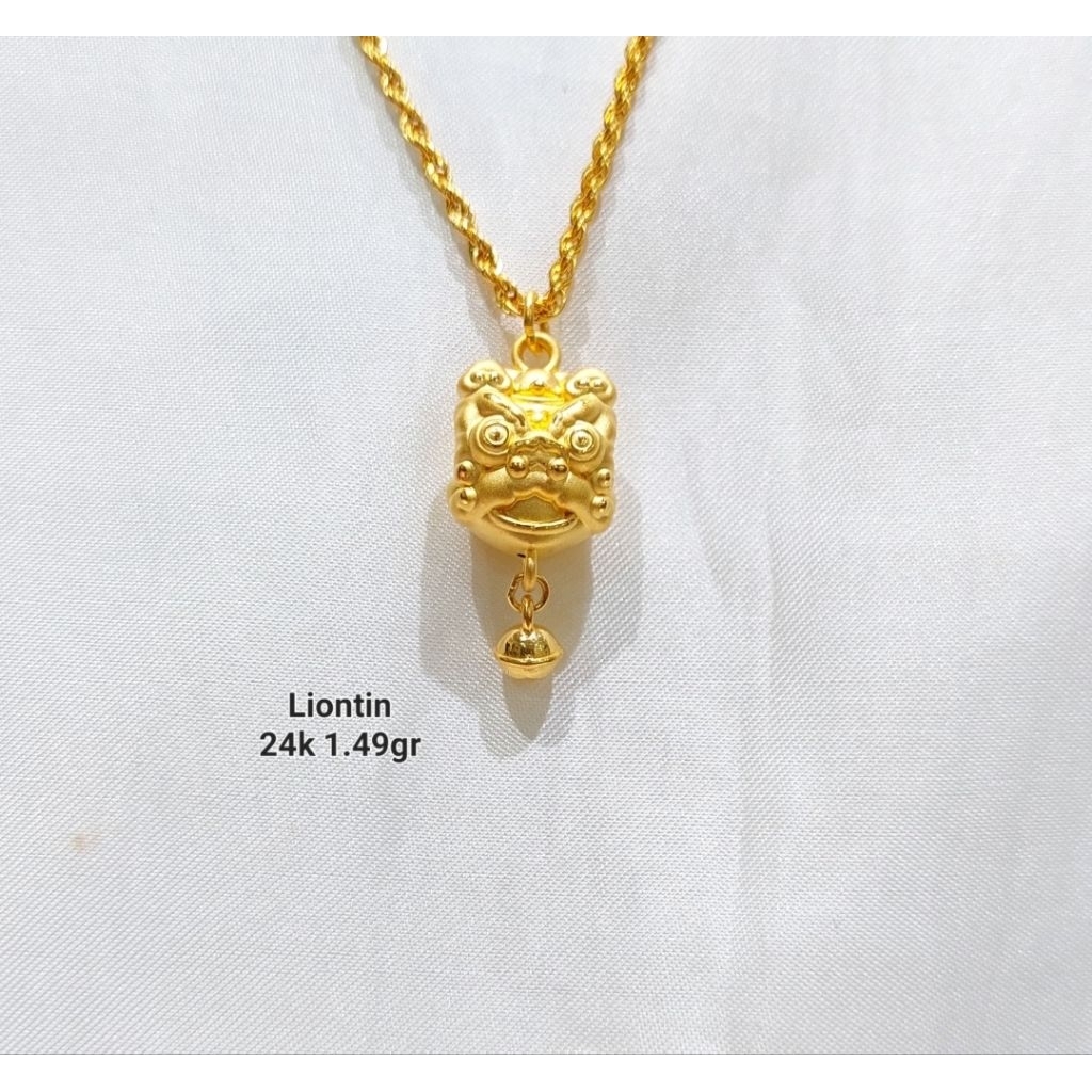 Liontin emas 24k naga lonceng