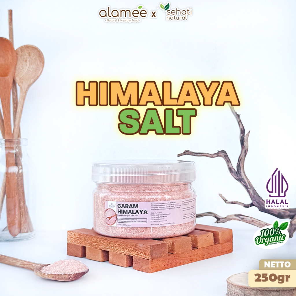 

ALAMEE Garam Himalaya Original Himalayan Salt Sea Ukuran 250g Pink Pakistan Masakan Bumbu Makanan