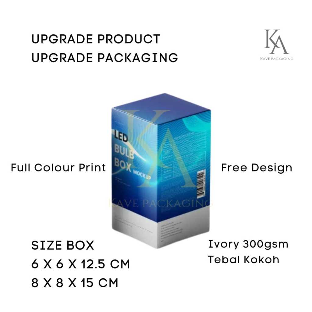 

Box Lampu Dus Bohlam Bahan Ivory 300 Gsm Full Colour Disain Free Custom