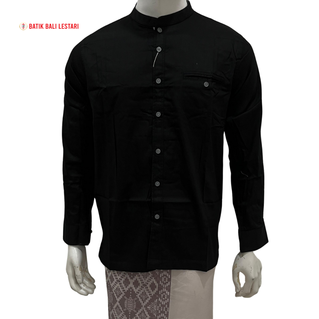 Batik Bali Lestari Koko Pakistan Lengan Panjang Hitam (KKTK)