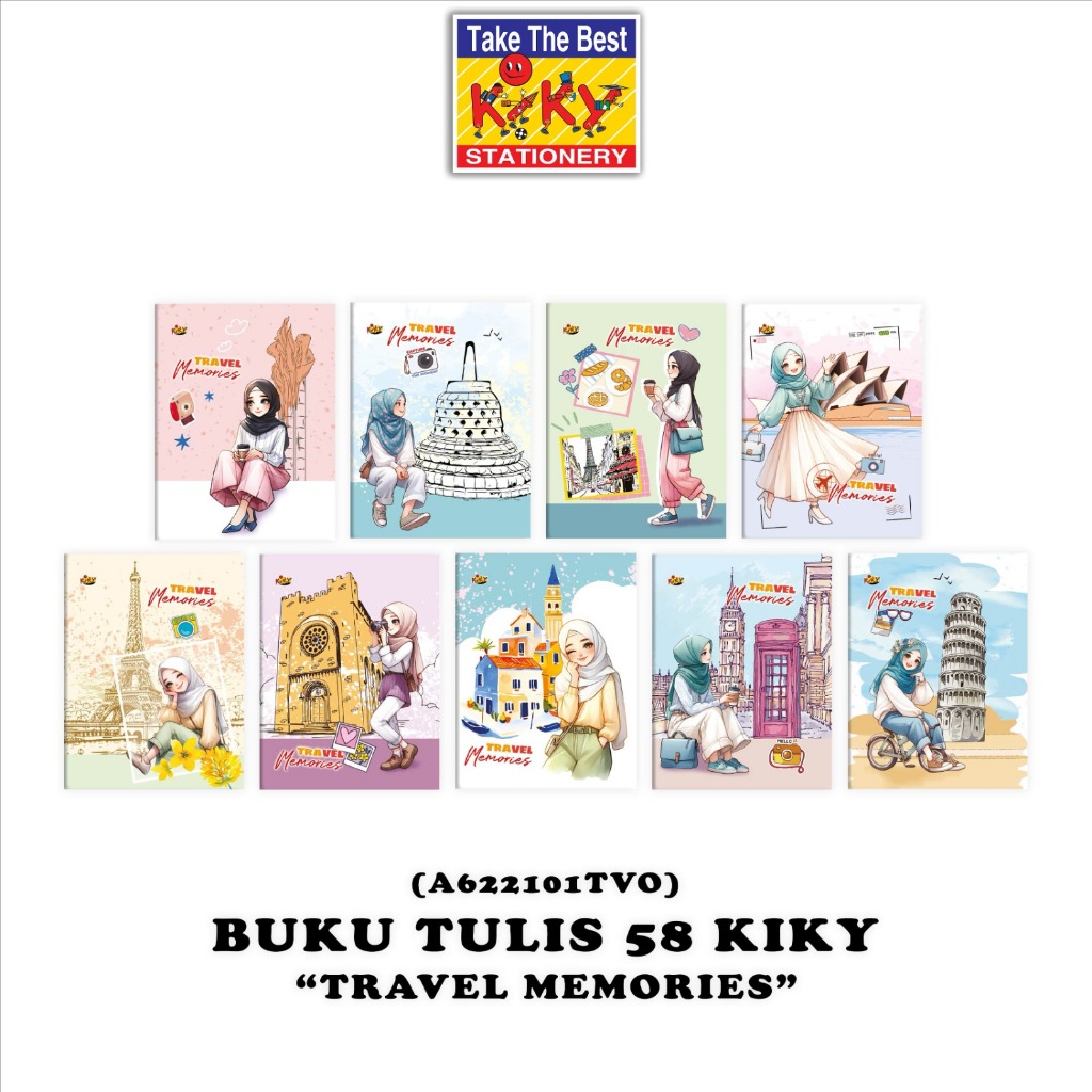 

KIKY Buku Tulis 58 Lembar Polos 1pack - 10buku / Polos / Motif Random