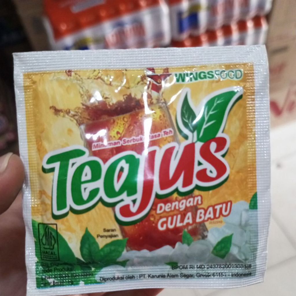 Tea jus gula batu sachet 1 renceng isi 10 sachet / teh gula batu bubuk / teajus / tea