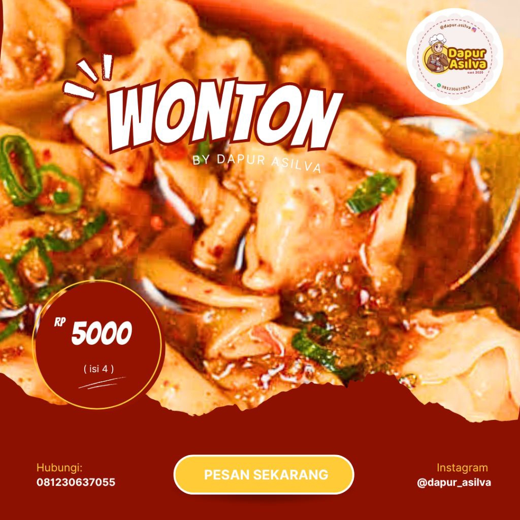 

Wonton Chilli oil by dapur Asilva (isi 4 free chili oil)/ pangsit chili oil
