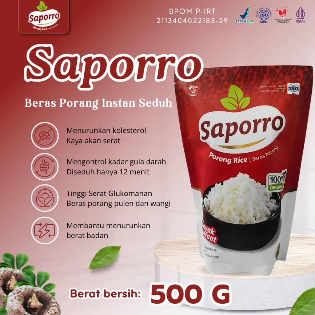 

BERAS PORANG SAPORRO 500GR INSTAN SEDUH