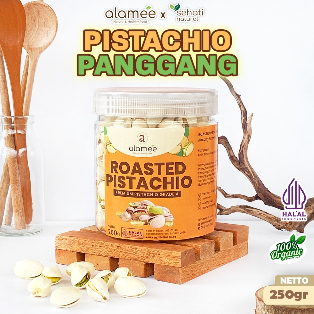 

Kacang Pistachio Premium Roasted Pistacio Non Msg Makanan Sehat Fustuk Panggang Fustuk Organic 250gr