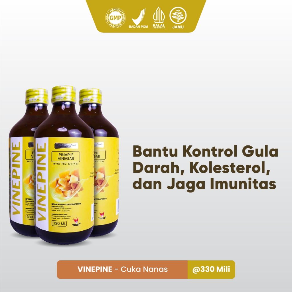 

Paket 3 Botol - Cuka Nanas Vinepine Untuk Stabilkan Gula Darah Dan Kolesterol Isi 330ml/Botol