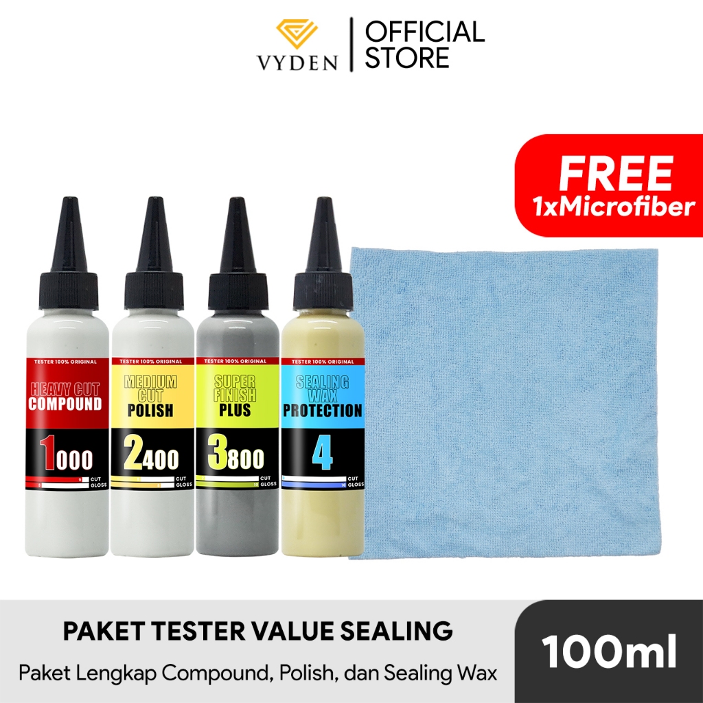 Radejarrr - Menzerna Paket Komplit Tester 1000 2400 3800 Sealing Wax Kompon Penghilang Baret Mobil
