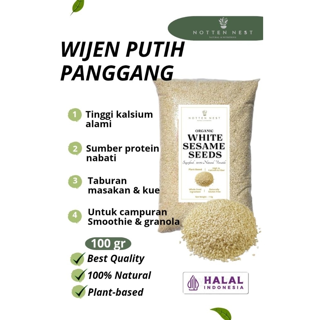 

Wijen Putih Sangrai 100gr - Siap Tabur, Gurih & Renyah - Biji Wijen Panggang Premium