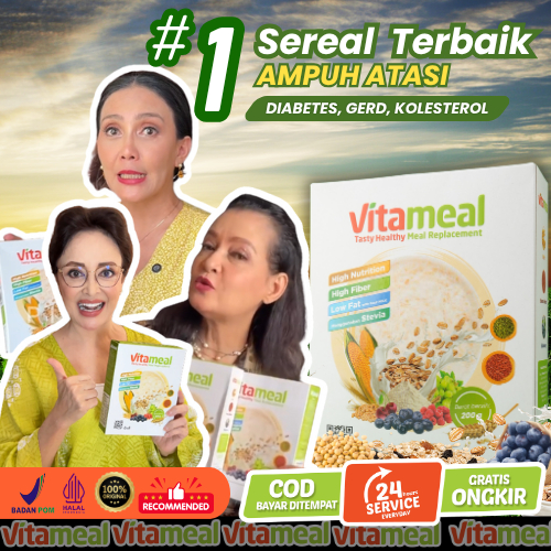 

Sereal Vitameal Asli Original Makanan PEngganti Penurun Gula Darah Kolesterol Ampuh Cegah Diabetes Stabilkan Pencernaan Vitameal BPOM Halal FITAMIL FATBURN