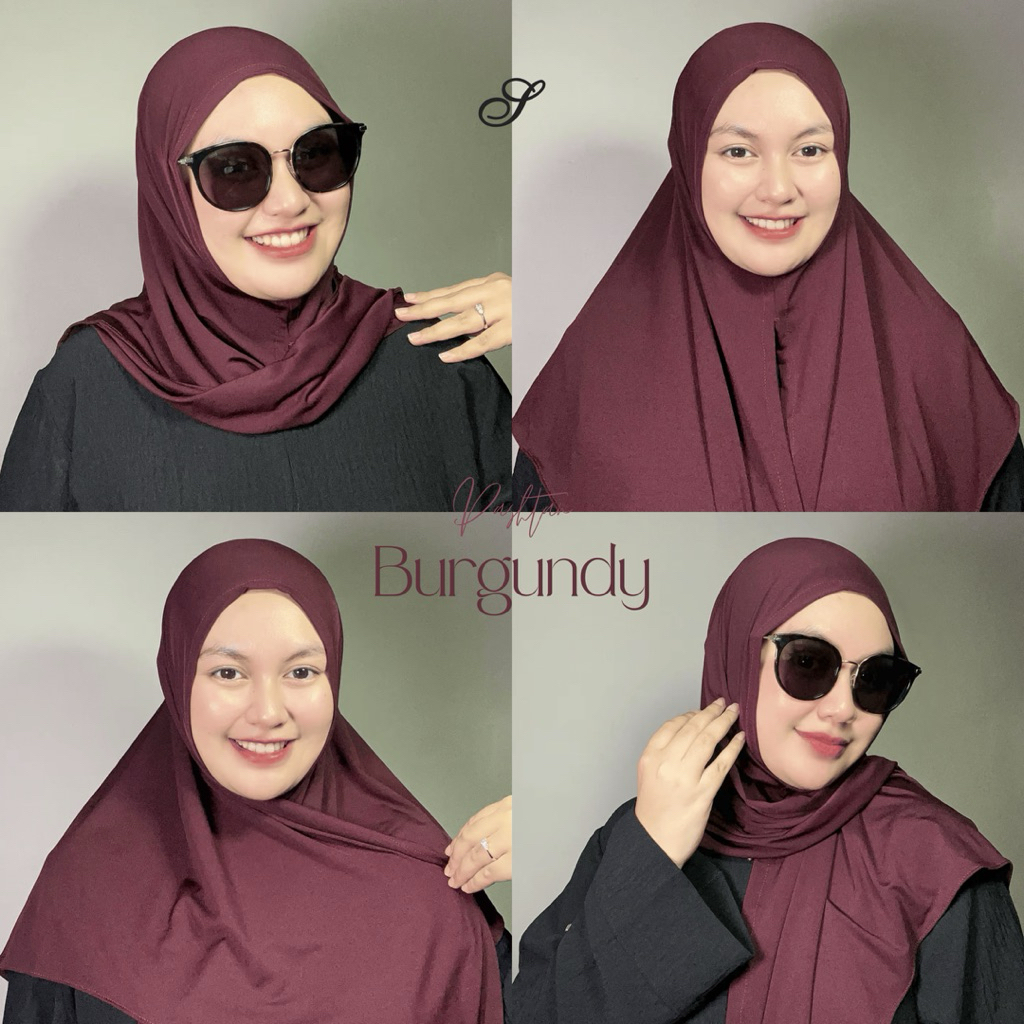 Pashmina Instan Segitiga Premium - Burgundy by SAFL HIJAB
