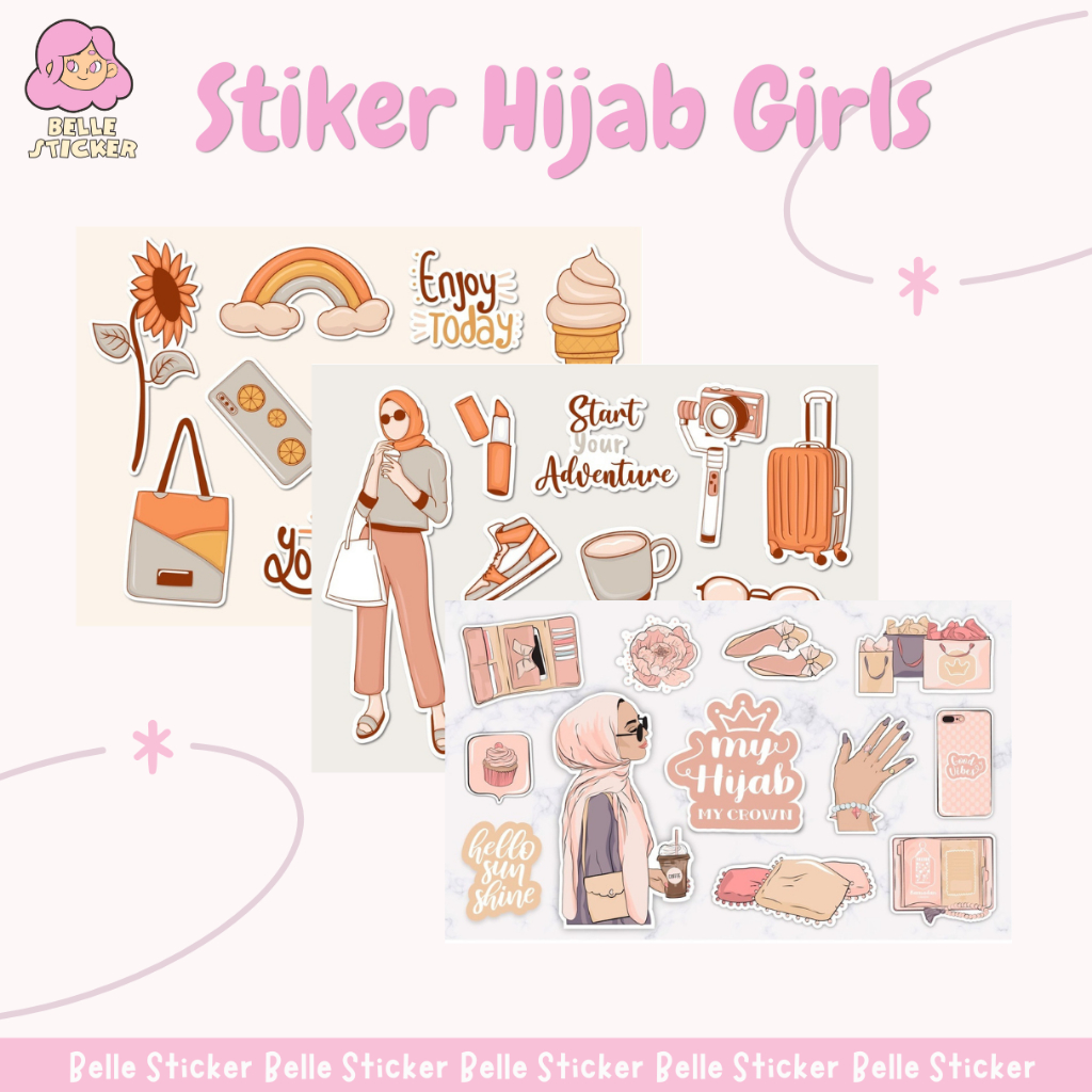 

Sticker hijab girls sticker traveling Aesthetic Girl jurnal travel Sticker Laptop Tumblr HP COD