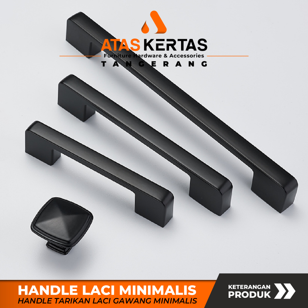tarikan laci minimalis hitam - gagang handle lemari aluminium - handle laci - handle lemari