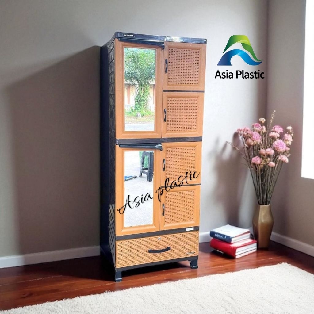 lemari plastik napolly crs 5 2c 5mu 1dk lemari plastik susun 4 kaca jumbo pakai laci lemari plastik 