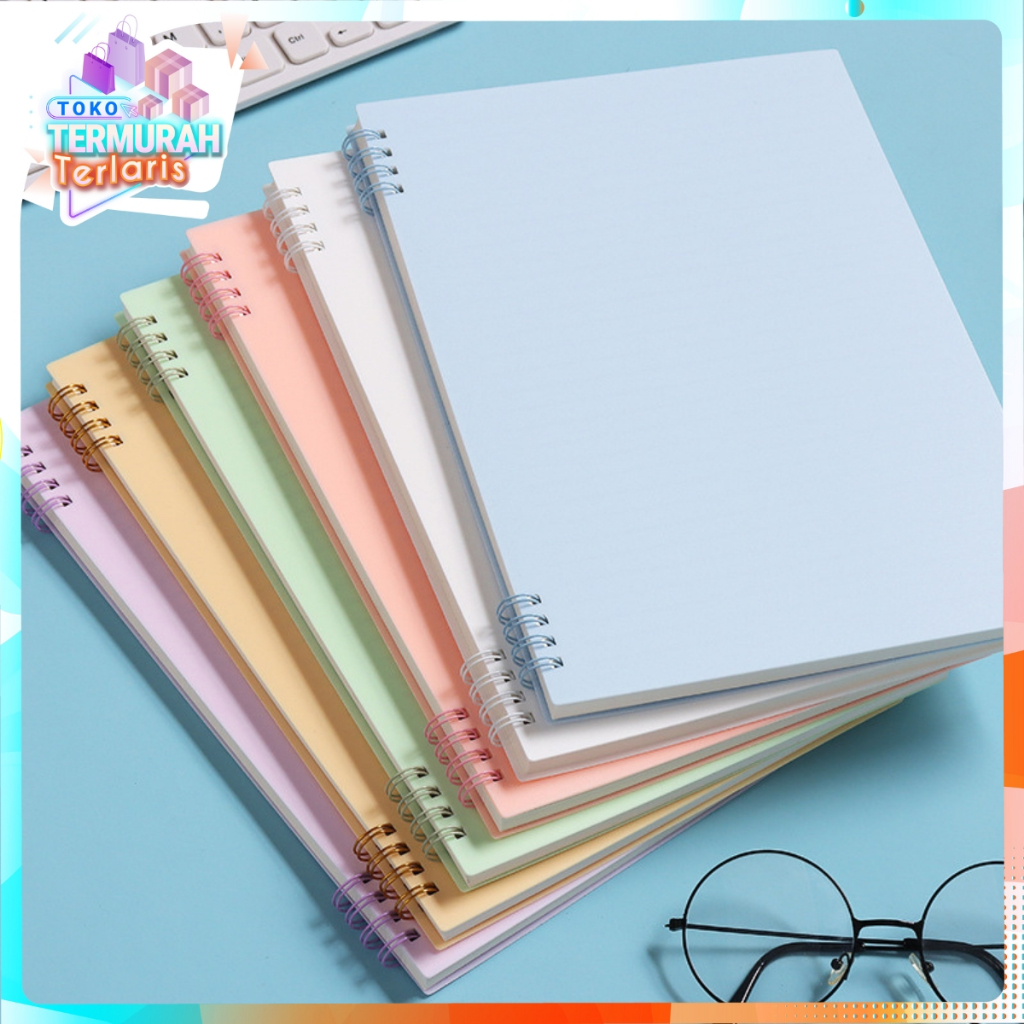 

TTT Notebook A5 Buku Catatan 80 Lembar Buku Diary Aesthetic Sketch Book 8 Lubang Binder Buku Tulis Sekolah Kantor Notebook Jurnal Spiral Cover Pastel