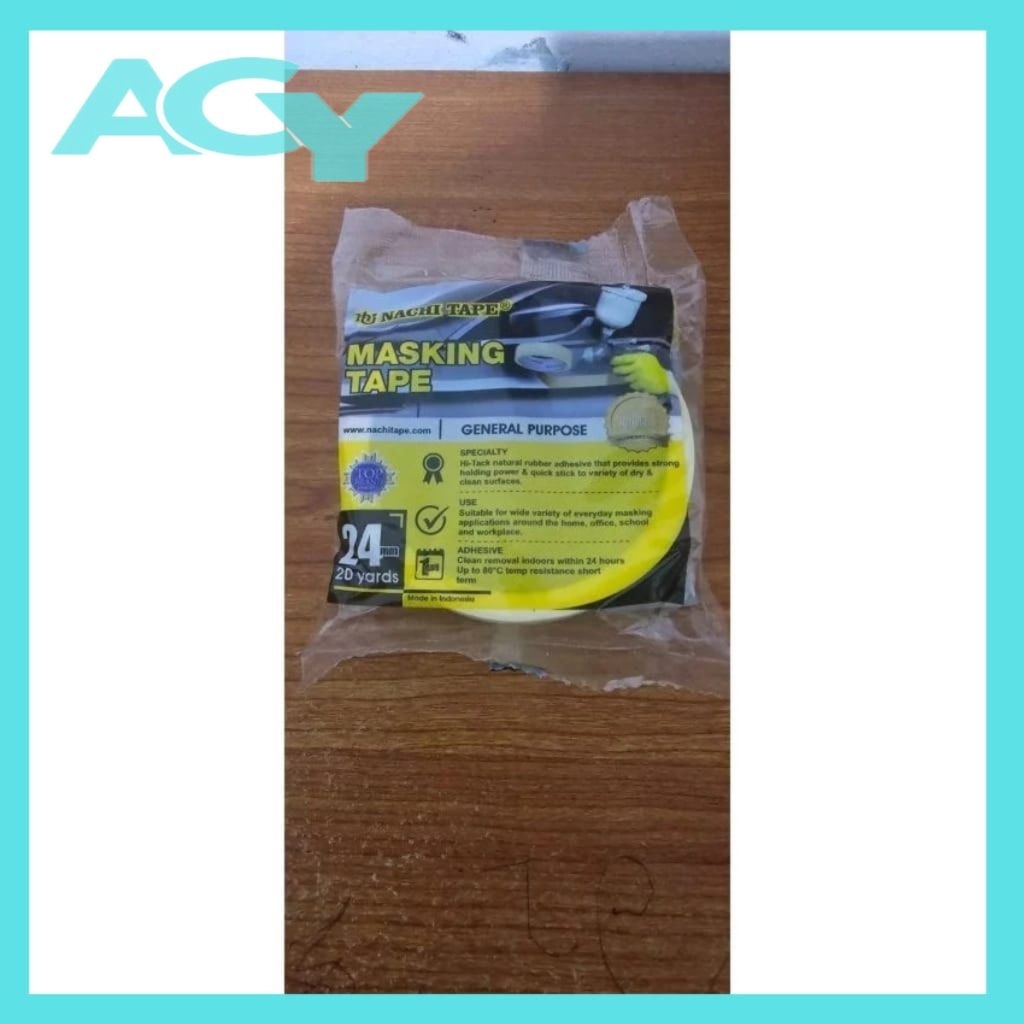 

ACY Lakban Kertas / Masking Tape Merk Nachi 24mm x 20yard / Isolasi Cat Mobil