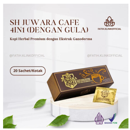 

Kopi SH Juwara Cafe 4in1 (Isi 20 Sachet) Kopi Juwara Cafe Sehat Alami Mengandung Ganoderma