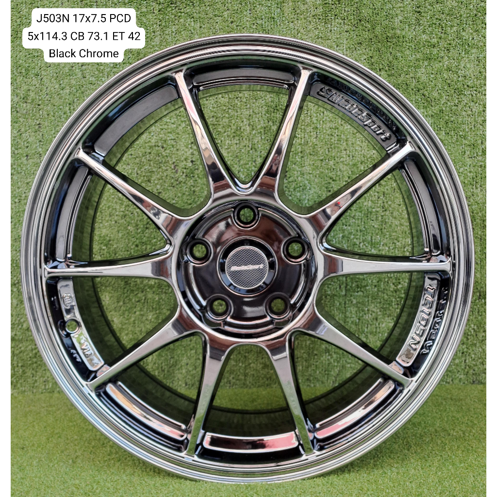 Velg Mobil TC105N Ring 17x7.5 PCD 5x114.3 ET 42 Black Chrome