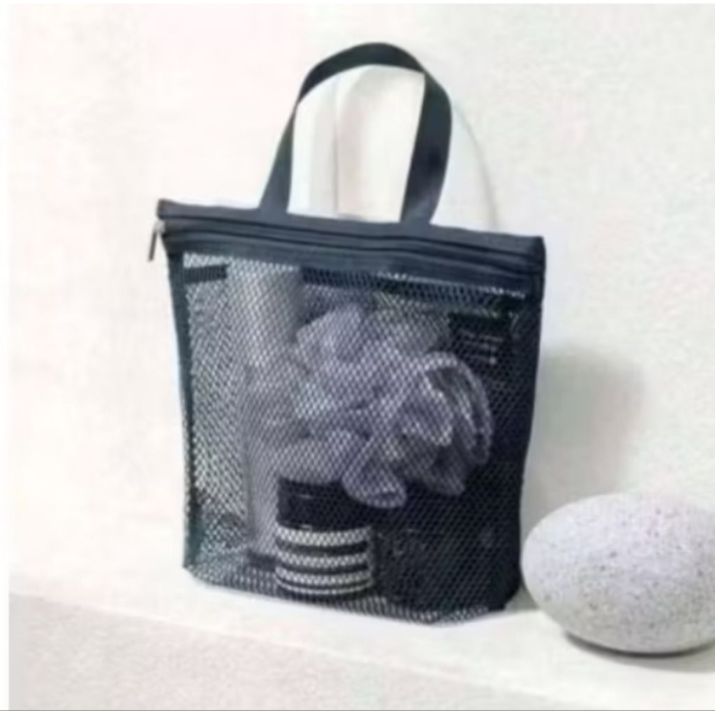 Tas Perlengkapan Mandi Jaring Nilon Tas Organizer Traveling Premium