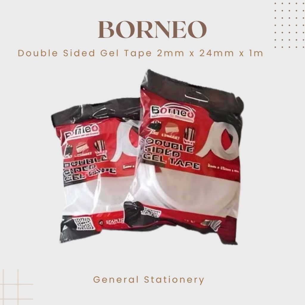 

Borneo Double Sided Gel Tape 2mm x 24mm x 1m / Nano Tape Borneo / 1 ROLL