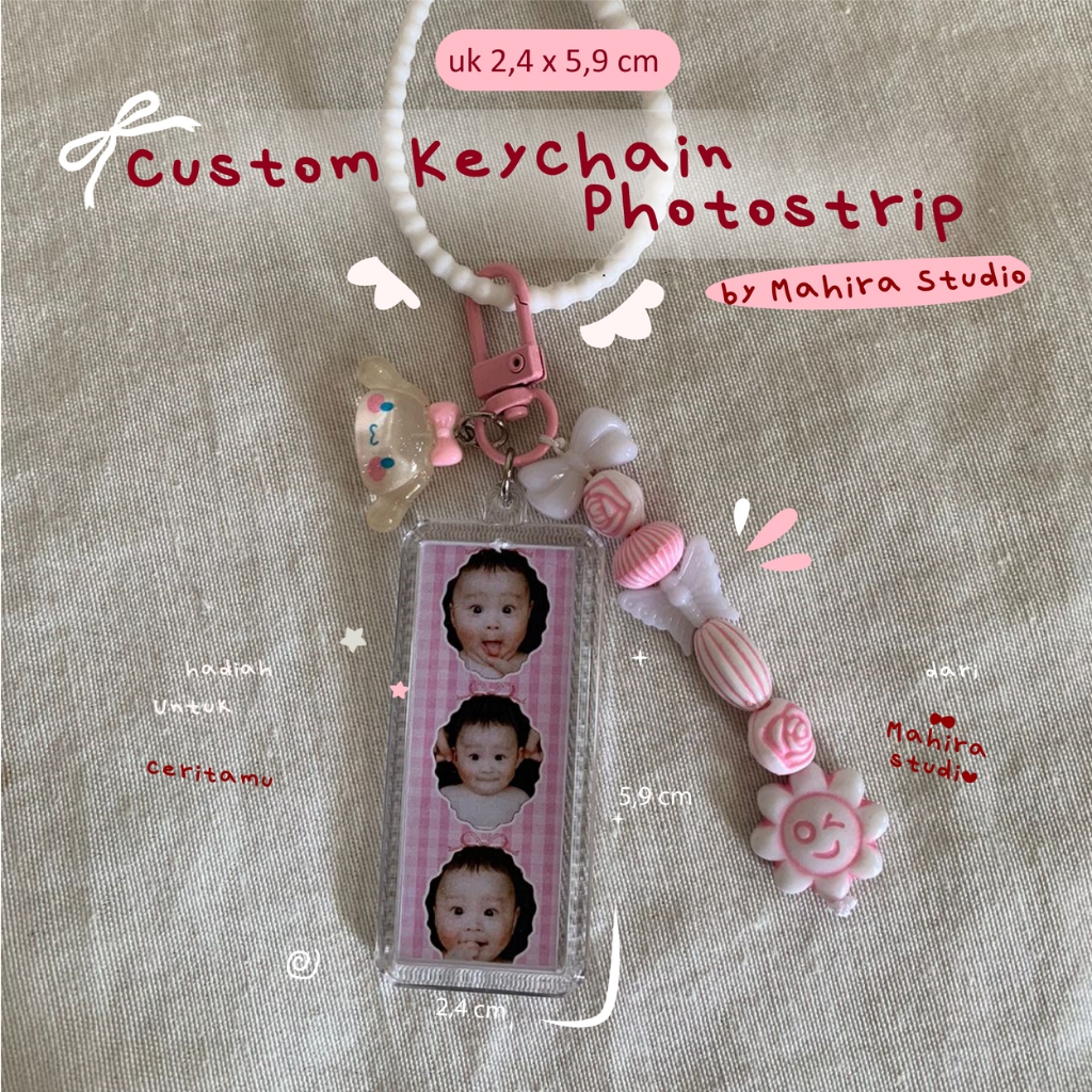 MS Keychain Photostrip Cute - Gantungan Kunci Photostrip Custom - ganci photostrip - Keychain Photos