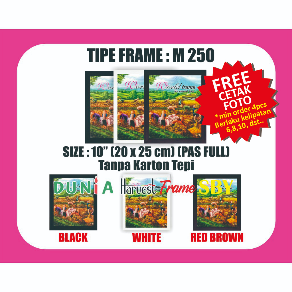 8R / 10R PAS FULL Frame Foto - Pigura Photo - Bingkai 20 X 25cm PAKAI KACA
