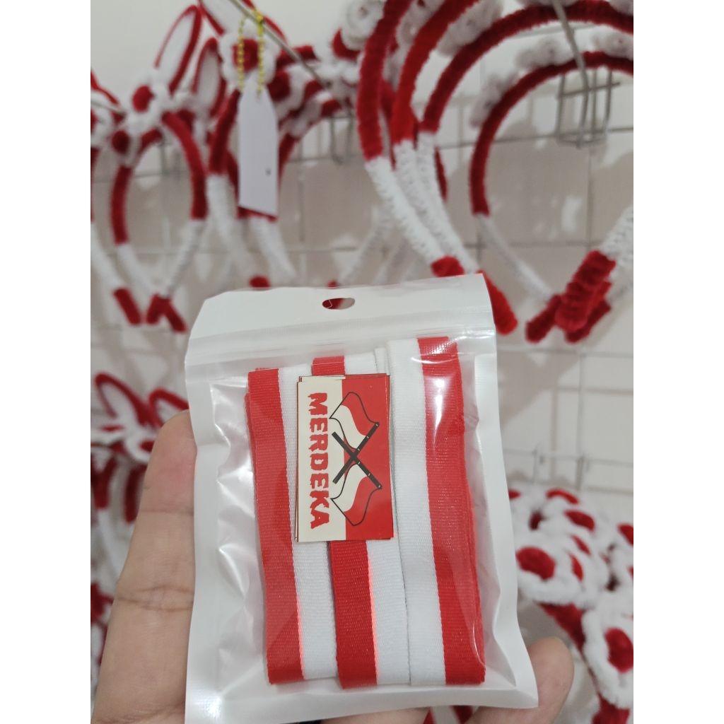 

Paket Aksesoris Agustusan/Pita Merah Putih/Sticker Pipi Bendera/Aksesoris Agustus Merdeka