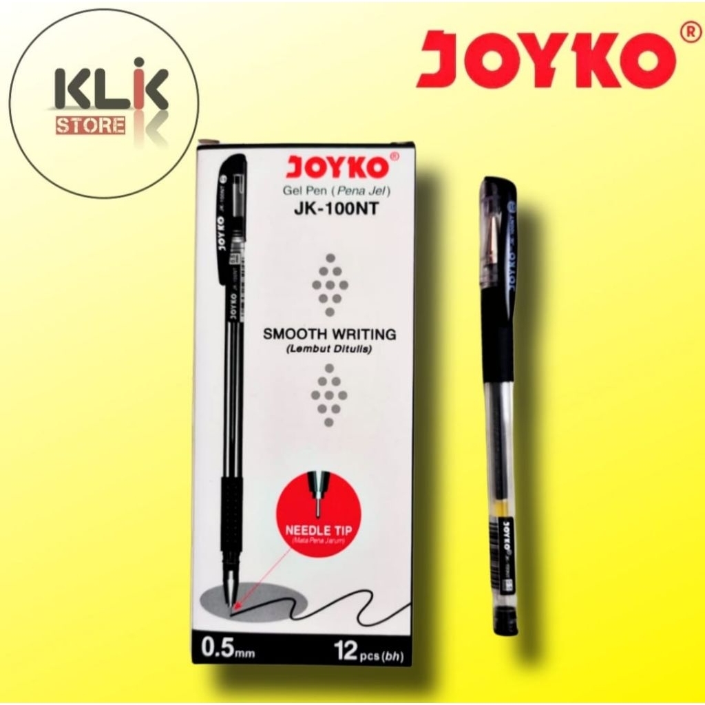 

(Pack / 12pcs) Pulpen Joyko JK-100NT Gel Pen Hitam / Bolpen Gelpen
