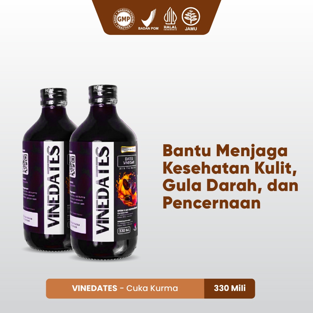 

Paket 3 Botol - Vinedates Cuka Kurma Untuk Kesehatan Kulit Dan Turukan Kadar Kolesterol Isi 330ml