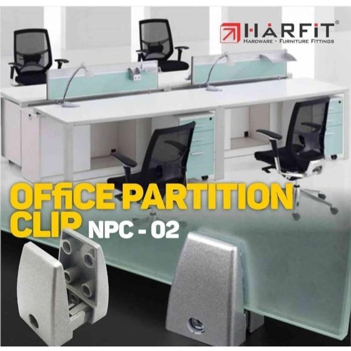 Bracket Ambalan Penyekat Partisi Kayu Sekat Meja Kantor + KAKI Putih