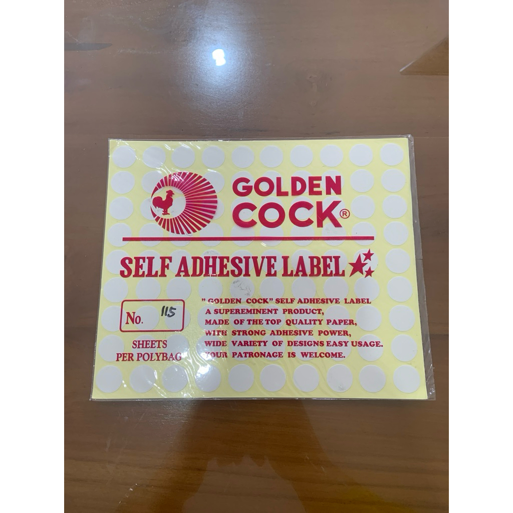 

GOLDEN COCK Label No. 115 - Self Adhesive Label 115 - Sticker Bulat 17mm