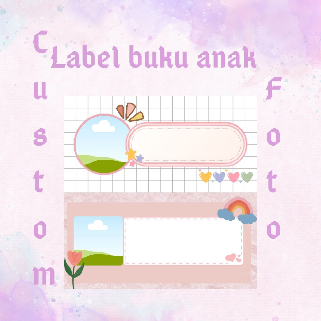 

Label buku anak Custom Foto & Nama