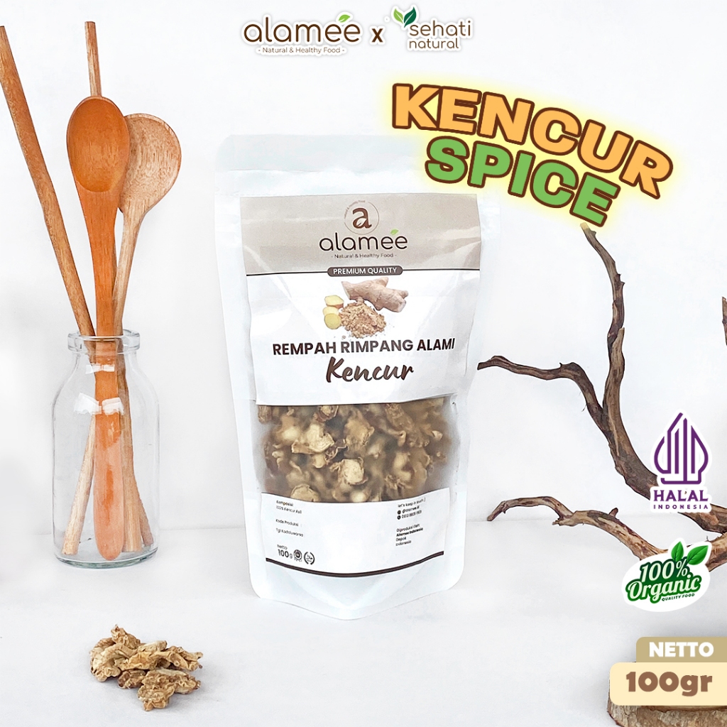 

ALAMEE Kencur Kering Dried Galangal Rempah Rimpang Organik Alami Bumbu Seasoning Masakan Masak 100gr