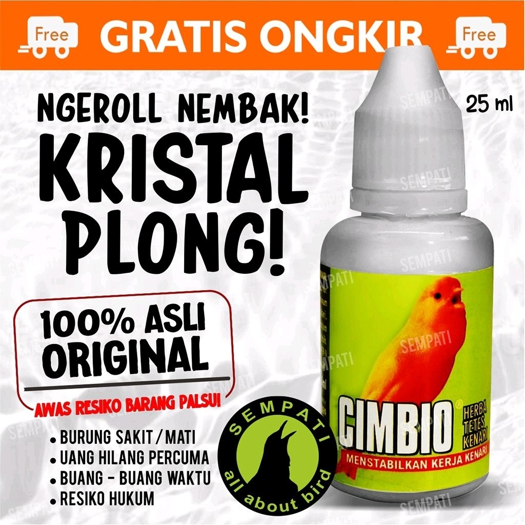 satu botolCIMBIO KENARI HERBAL TETES VITAMIN HARIAN PENGGACOR BURUNG KENARI MENAMBAH RAJIN KICAU STA