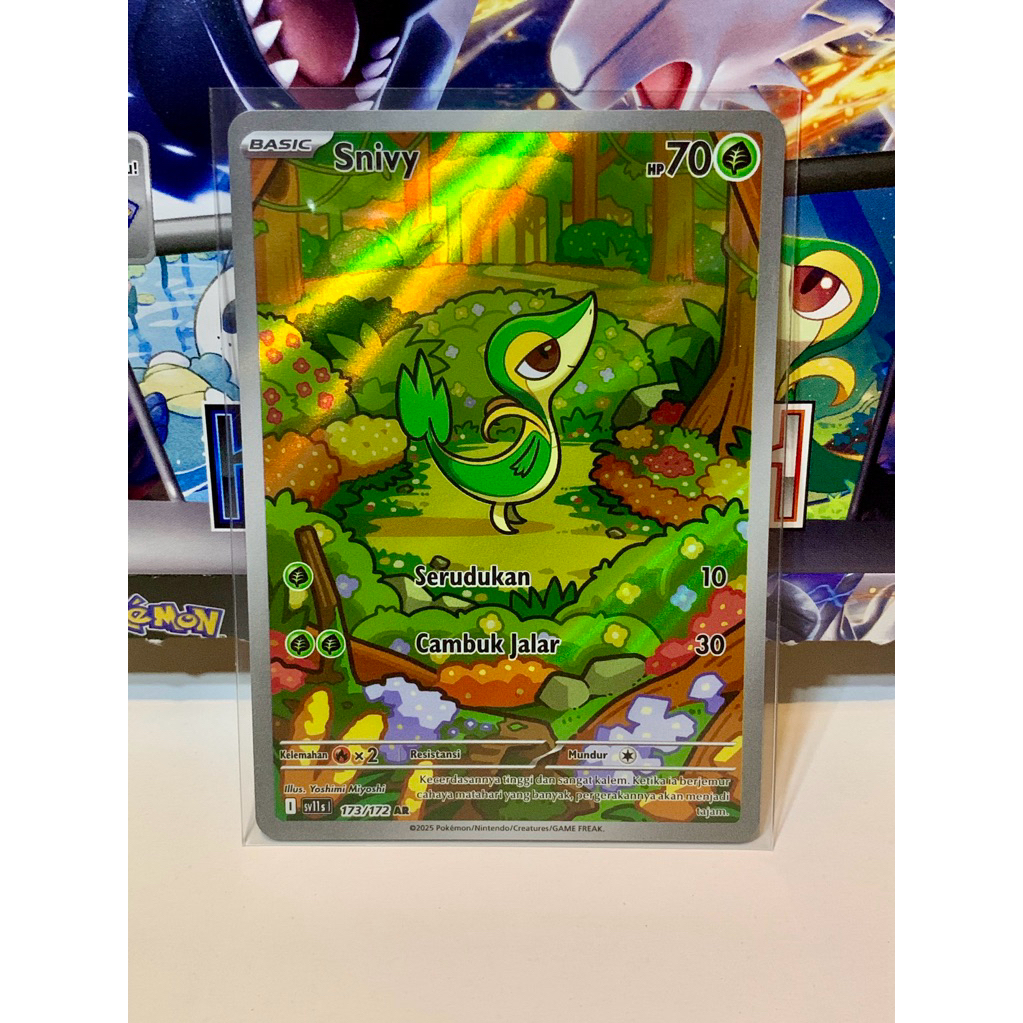 Snivy AR 173/172 sv11s Hitam & Putih Pokemon TCG Indonesia
