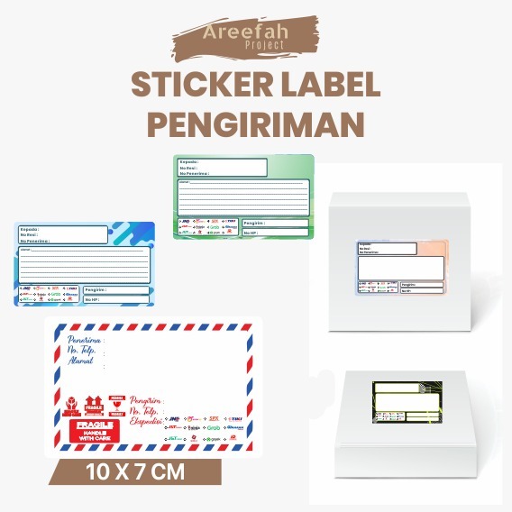 

Areefah Stiker Label Pengiriman Custom | Bahan HVS 10x7cm Full Colour – Minimal Order 18 Pcs