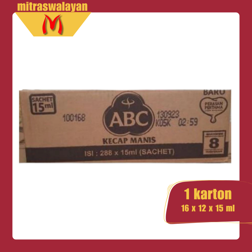 

Kecap Manis ABC Kemasan Renceng 15 ml 12 sachet | KEMASAN KARTON ISI 16 RENCENG