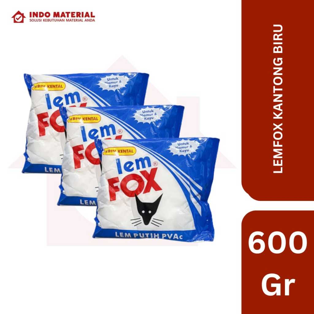 

(1 Pcs) Lem Fox Putih PVAC Kantong Biru Kental 600 gr l Lem Putih Serbaguna (Pcs)