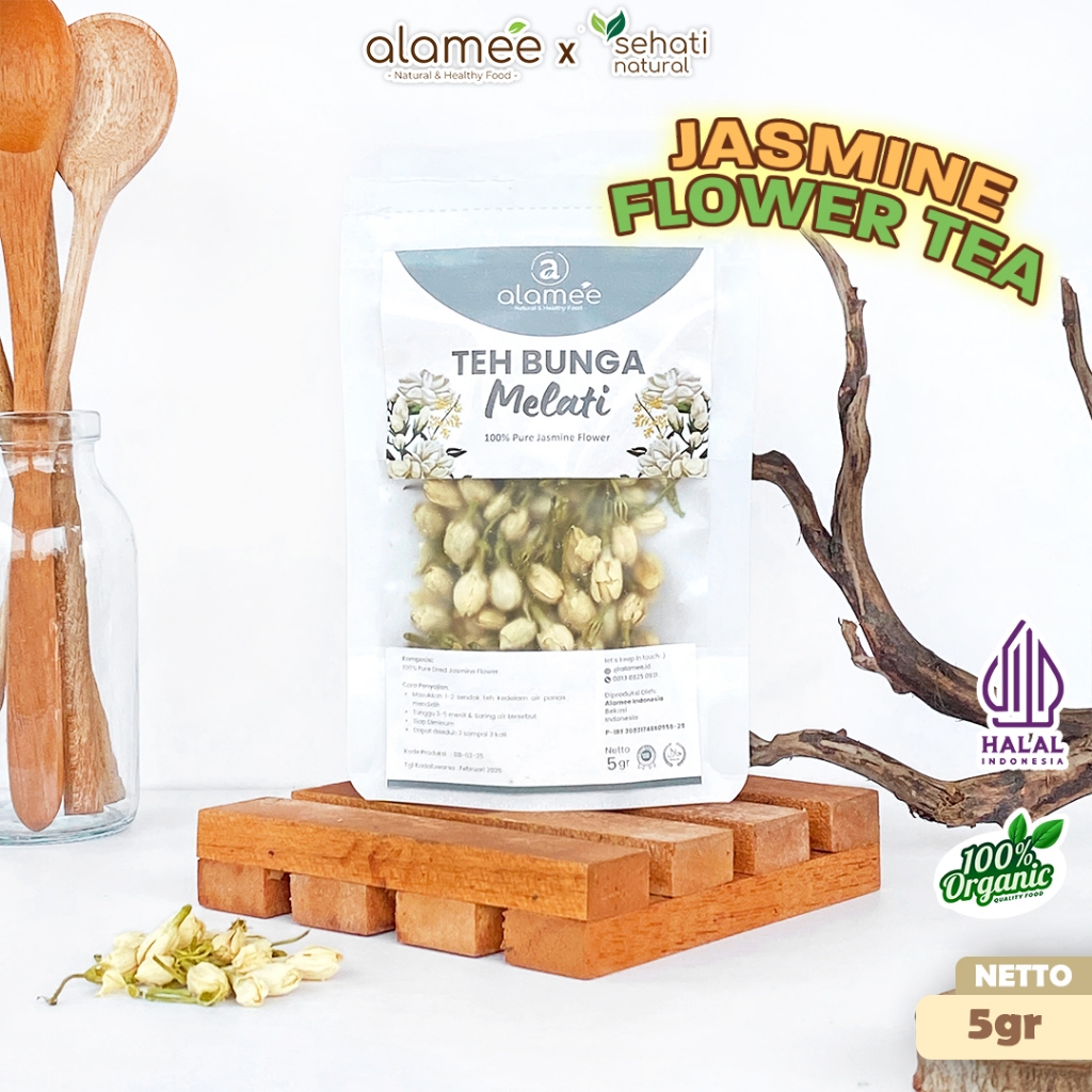 

ALAMEE Teh Bunga Jasmine Tea Flower Melati Organik Jasmin Herbal Kering Dried Siap Seduh Minum 5gr
